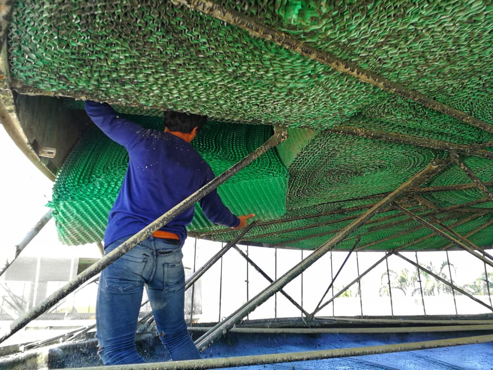 What is the use of fill in cooling towers
